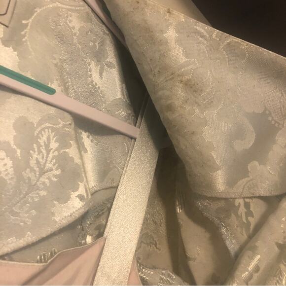 Vintage Light Grey Blue Mother of the Bride Pearl Accent Jacket Dress Sz 12 NWT - Picture 11 of 13